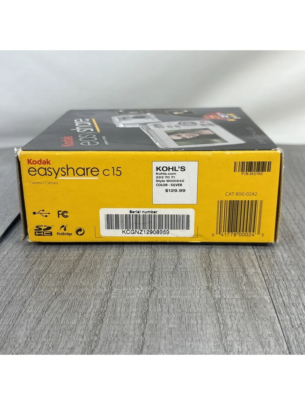 Kodak EasyShare C1505 Digital Camera Silver 12MP 5x Zoom Complete In Box Case